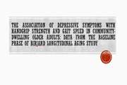 The association of depressive symptoms with handgrip strength and gait speed in community dwelling older adults  data from the baseline phase of Birjand Longitudinal Aging Study